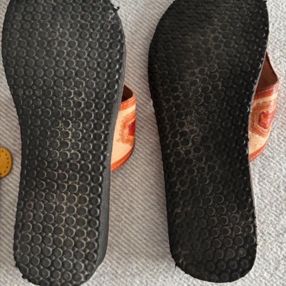 Funky Mexican leather sandals, size 8 - Picture 3 of 4